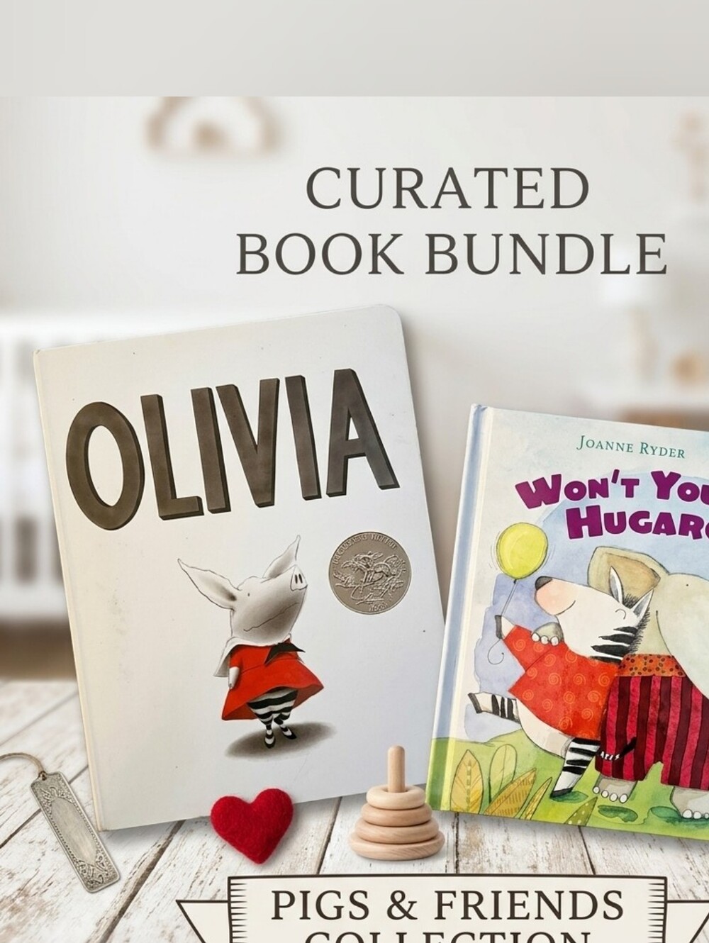 LIKE NEW Children’s Book Bundle Olivia & Won't You Be My Hugaroo Picture Book